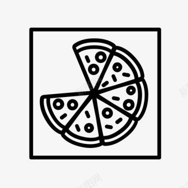 送披萨夏威夷披萨披萨盒图标图标