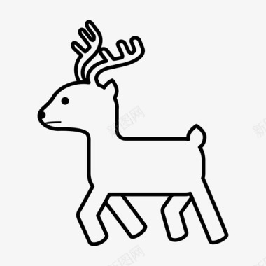 驯鹿驯鹿动物圣诞节图标图标