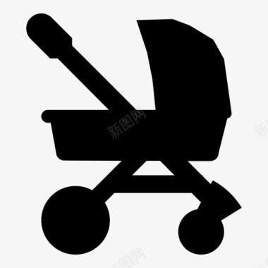 母婴标志婴儿车母婴托儿所图标图标