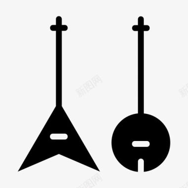 网络图标乐器吉他乐器班卓琴吉他图标图标