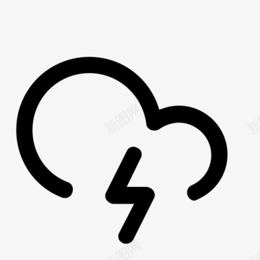 雷雨预报天气图标图标