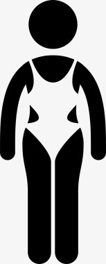 女式泳衣连体衣套装图标图标