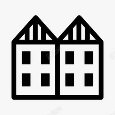 联排别墅建筑住宅图标图标