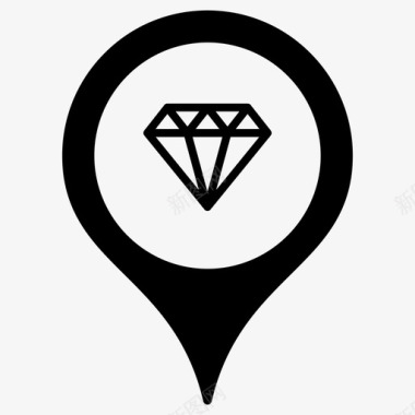钻石珠宝店地图标记图标
