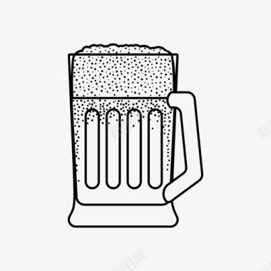 易拉罐啤酒啤酒杯气泡碳酸化图标图标