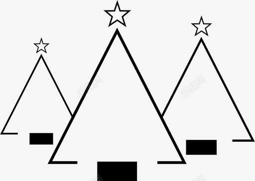 圣诞节麋鹿背景圣诞树装饰假日图标图标