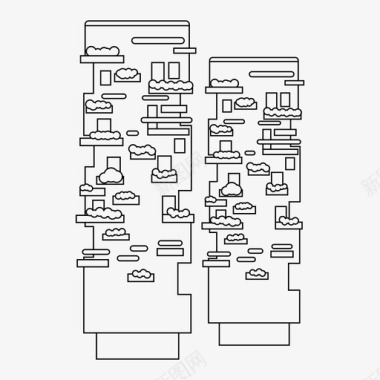 boscoverticale建筑绿色图标图标