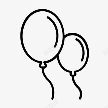 玩具气球气球生日庆祝图标图标