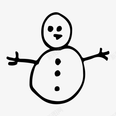 雪人冬天手绘雪人图标图标