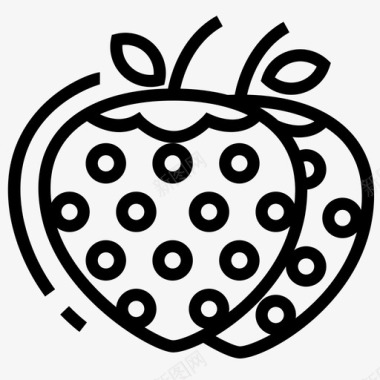 草莓绿叶草莓食品水果图标图标