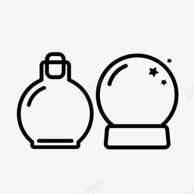 水晶球药水和水晶球水晶球吉普赛图标图标