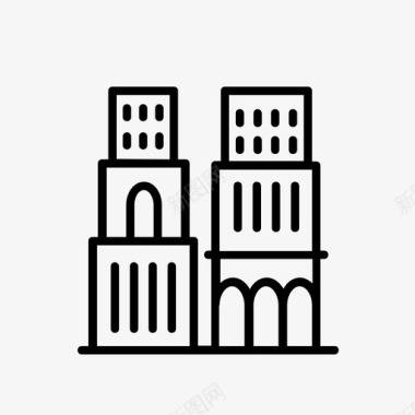建筑与城市迪拜公寓建筑图标图标