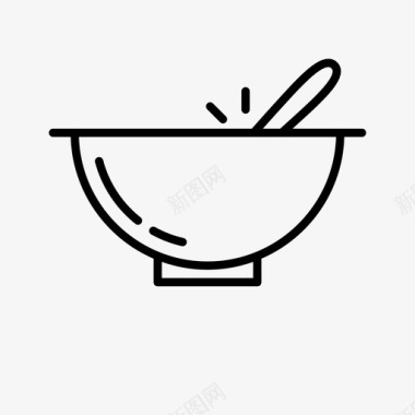 搅拌碗面糊勺子图标图标