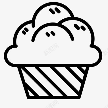 派对蛋糕纸杯蛋糕面包甜点图标图标