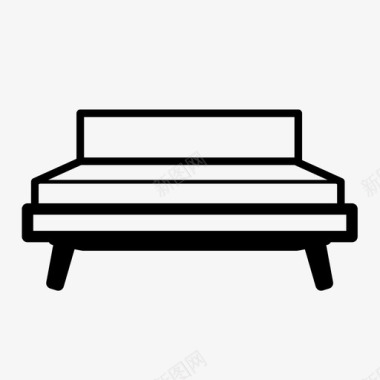 双人床卧室图标图标