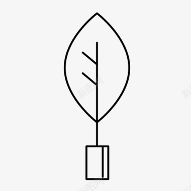 盆栽植物叶子树叶图标图标