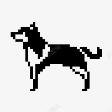 哈士奇狗狗宠物像素图标图标