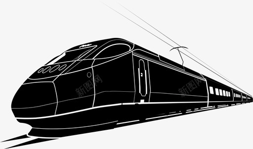 现代列车子弹头列车快速速度图标图标