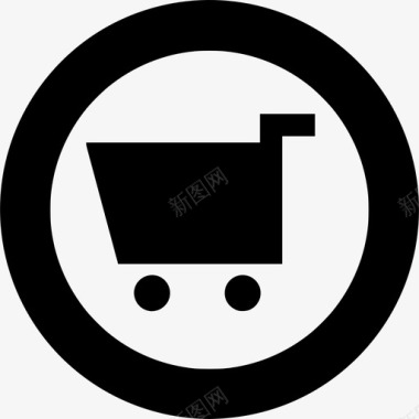 圆形购物车购买商品图标图标