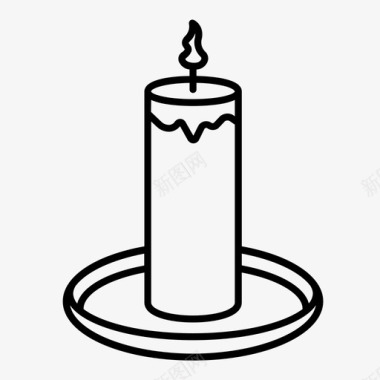 蜡烛蜡烛盘子火焰图标图标