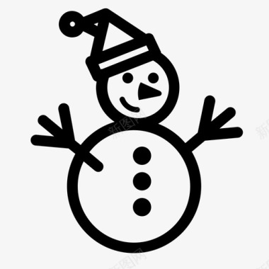 雪人圣诞玩偶乐趣图标图标