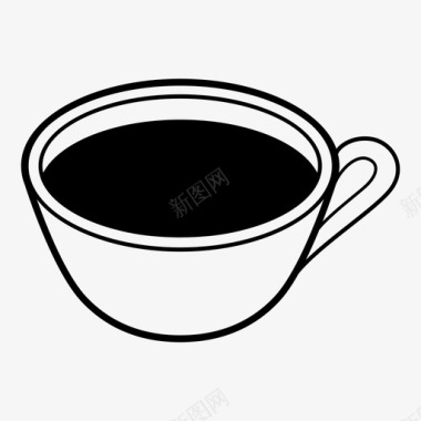黑咖啡咖啡因一杯咖啡图标图标