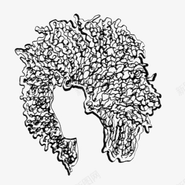 非洲头发插图图标图标
