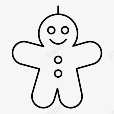 圣诞节姜饼人圣诞节圣诞装饰图标图标