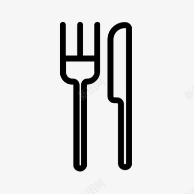 通用标志叉子和刀吃食物图标图标