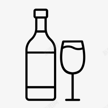 酒红酒酒瓶图标图标