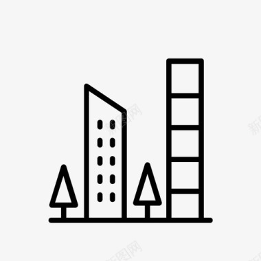 建筑与城市城市建筑就业图标图标