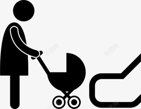婴儿推车不能推车图标图标