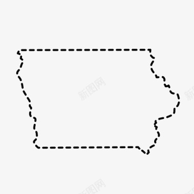 美国自由矢量爱荷华地图州图标图标