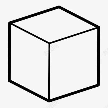 立方体立方体三维形状骰子图标图标
