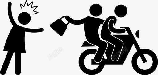 抢摩托车贼包犯罪图标图标