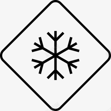 白色雪花雪寒冷道路图标图标
