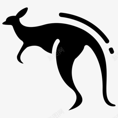 奔跑跳跃袋鼠动物澳大利亚图标图标