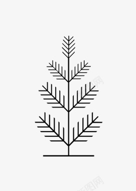 冬天雪地松树圣诞节冷杉图标图标