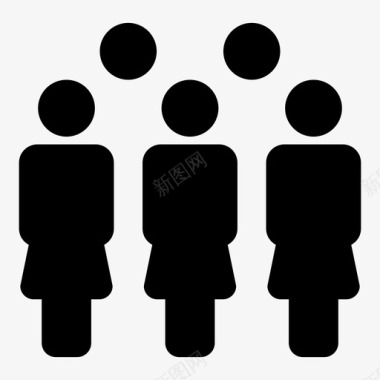 女性人员组层次结构图标图标