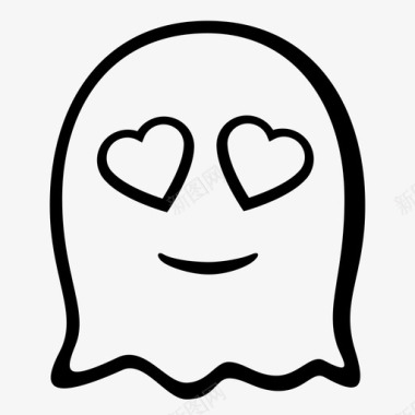 爱情中的幽灵表情符号鬼魂表情图标图标
