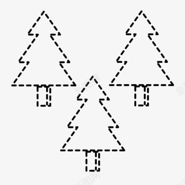 三只松树松树自然户外图标图标