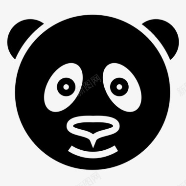动物头熊猫脸动物熊图标图标
