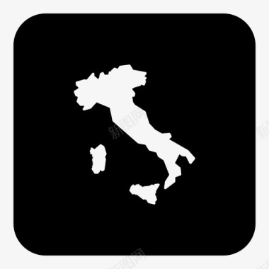 意大利国家位置图标图标