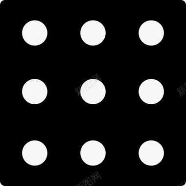 正方形中的九个点形状仪表盘图标图标