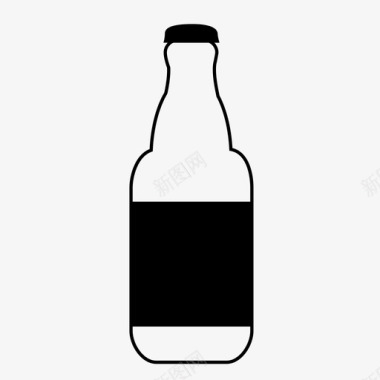 大啤酒瓶梅干啤酒图标图标