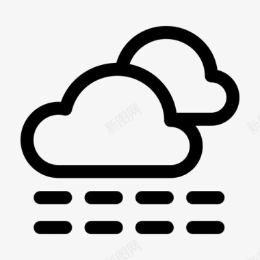 多云有雾多云天气预报图标图标