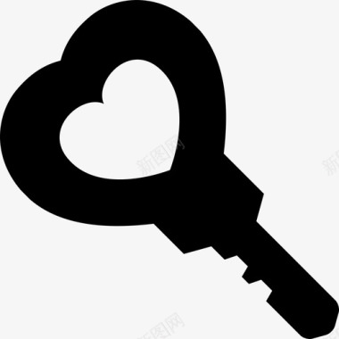 心形钥匙安全装置钥匙和锁图标图标