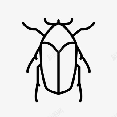 绿色六月甲虫动物虫子图标图标