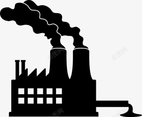 工厂污染空气化学图标图标