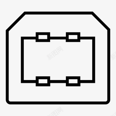 矢量连接器usbb型连接器电缆连接图标图标